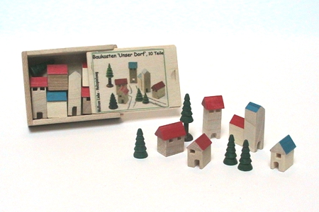 Baukasten "Unser Dorf", 10-teilig, Miniaturspielzeug 1zu12